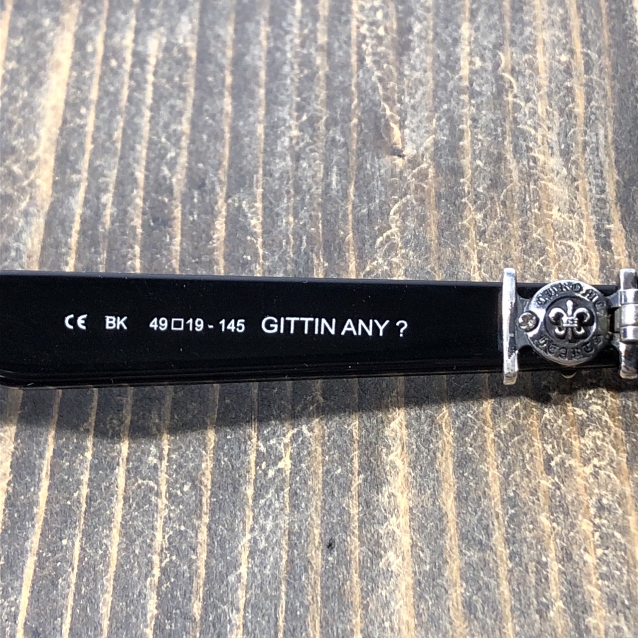 CHROME HEARTS クロムハーツ アイウェア ブラック メガネ 眼鏡 BLACK GITTIN ANY? 49□19-145 付属品 完備品の画像