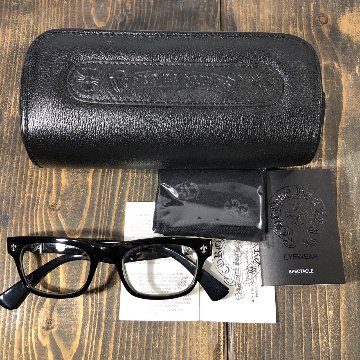 CHROME HEARTS クロムハーツ アイウェア ブラック メガネ 眼鏡 BLACK GITTIN ANY? 49□19-145 付属品 完備品の画像