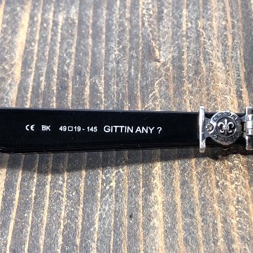 CHROME HEARTS クロムハーツ アイウェア ブラック メガネ 眼鏡 BLACK GITTIN ANY? 49□19-145 付属品 完備品の画像