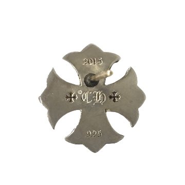 CHROME HEARTS クロムハーツ スタッド ピアス #4 ラージCHプラス カットアウト LRG CH PLS シルバー 原本付属 の画像