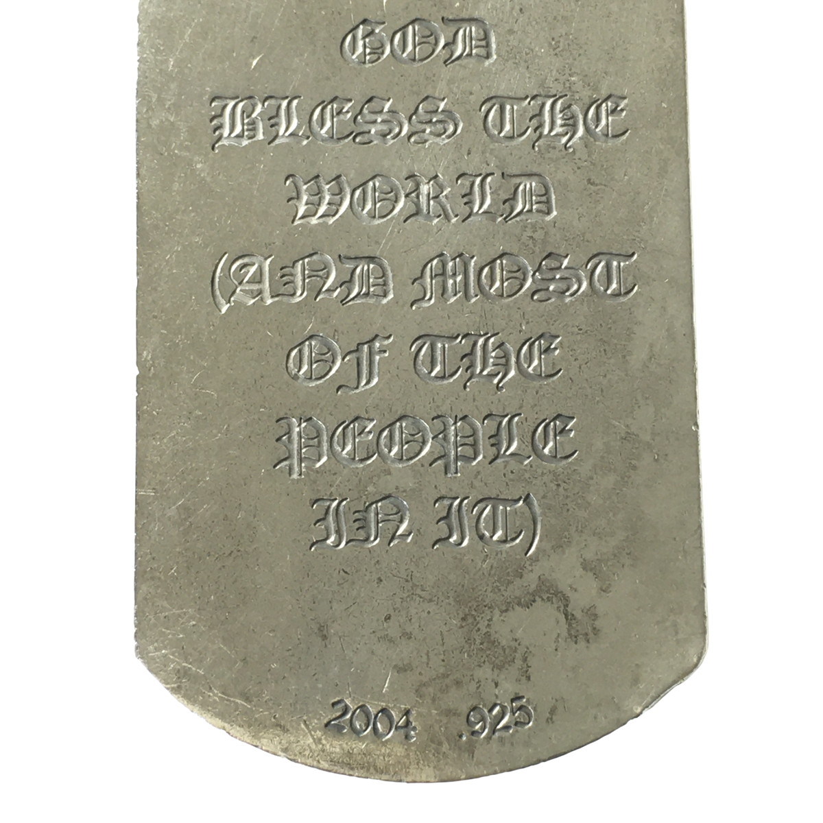 CHROME HEARTS クロムハーツ ネックレス ドッグタグ ゴッドブレス ザ ワールド ラージ DOG TAG GOD BLESS THE WORLD ペンダント の画像