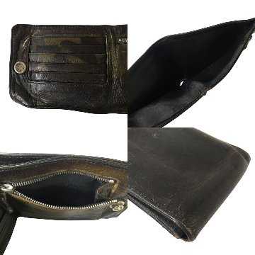 CHROME HEARTS クロムハーツ 二つ折り財布 1スナップ レザーウォレット タンクカモ シルバー クロスボタン 迷彩 1SNAP CAMO の画像
