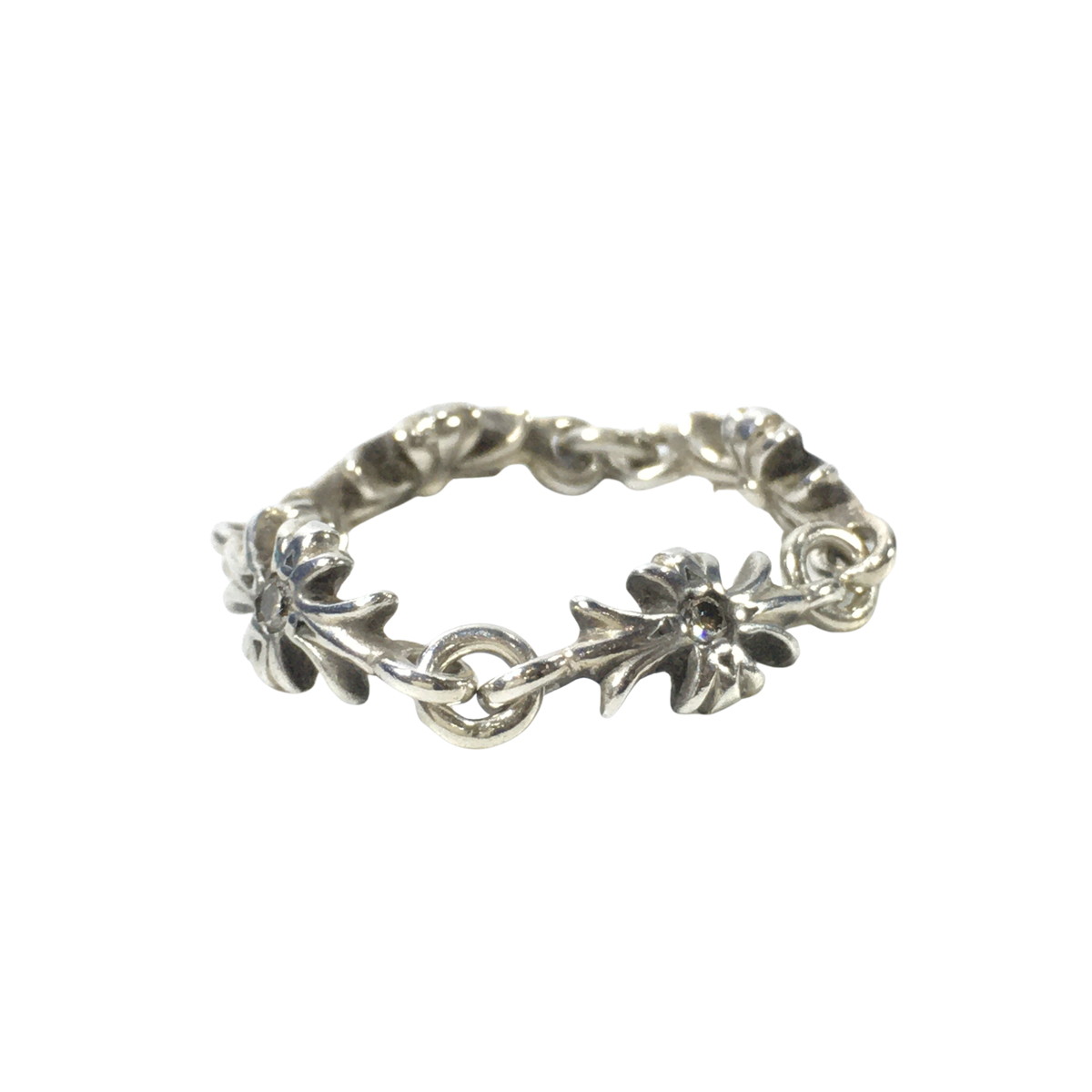 CHROME HEARTS クロムハーツ リング タイニーE CHプラスリング ダイヤ TNY E CH PLS RING TINY PLUS DIA CRS 指輪 4リンク 12.5号の画像
