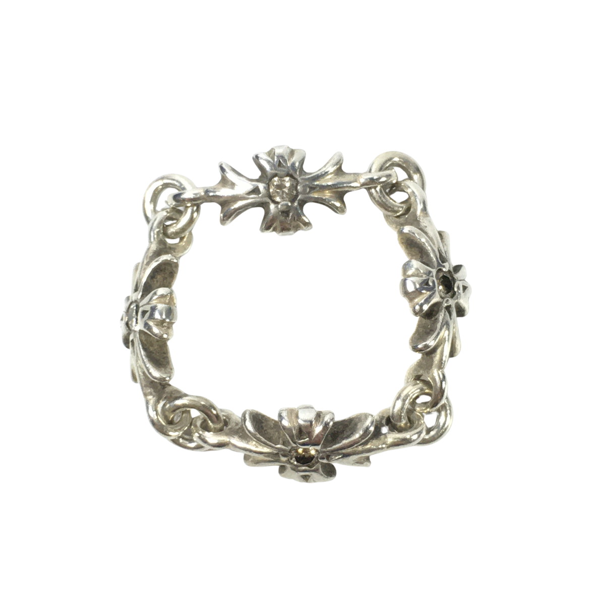 CHROME HEARTS クロムハーツ リング タイニーE CHプラスリング ダイヤ TNY E CH PLS RING TINY PLUS DIA CRS 指輪 4リンク 12.5号の画像