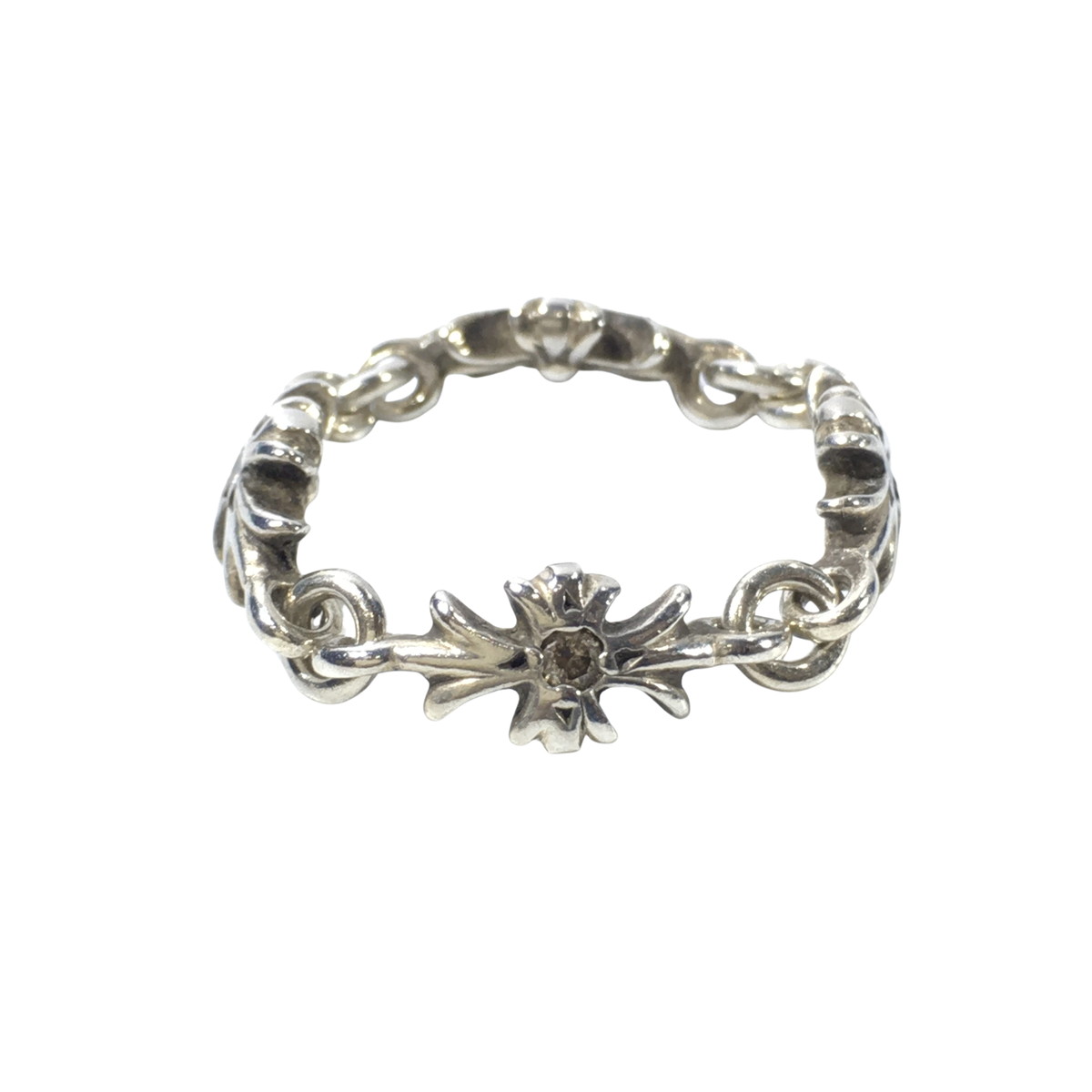 CHROME HEARTS クロムハーツ リング タイニーE CHプラスリング ダイヤ TNY E CH PLS RING TINY PLUS DIA CRS 指輪 4リンク 12.5号の画像