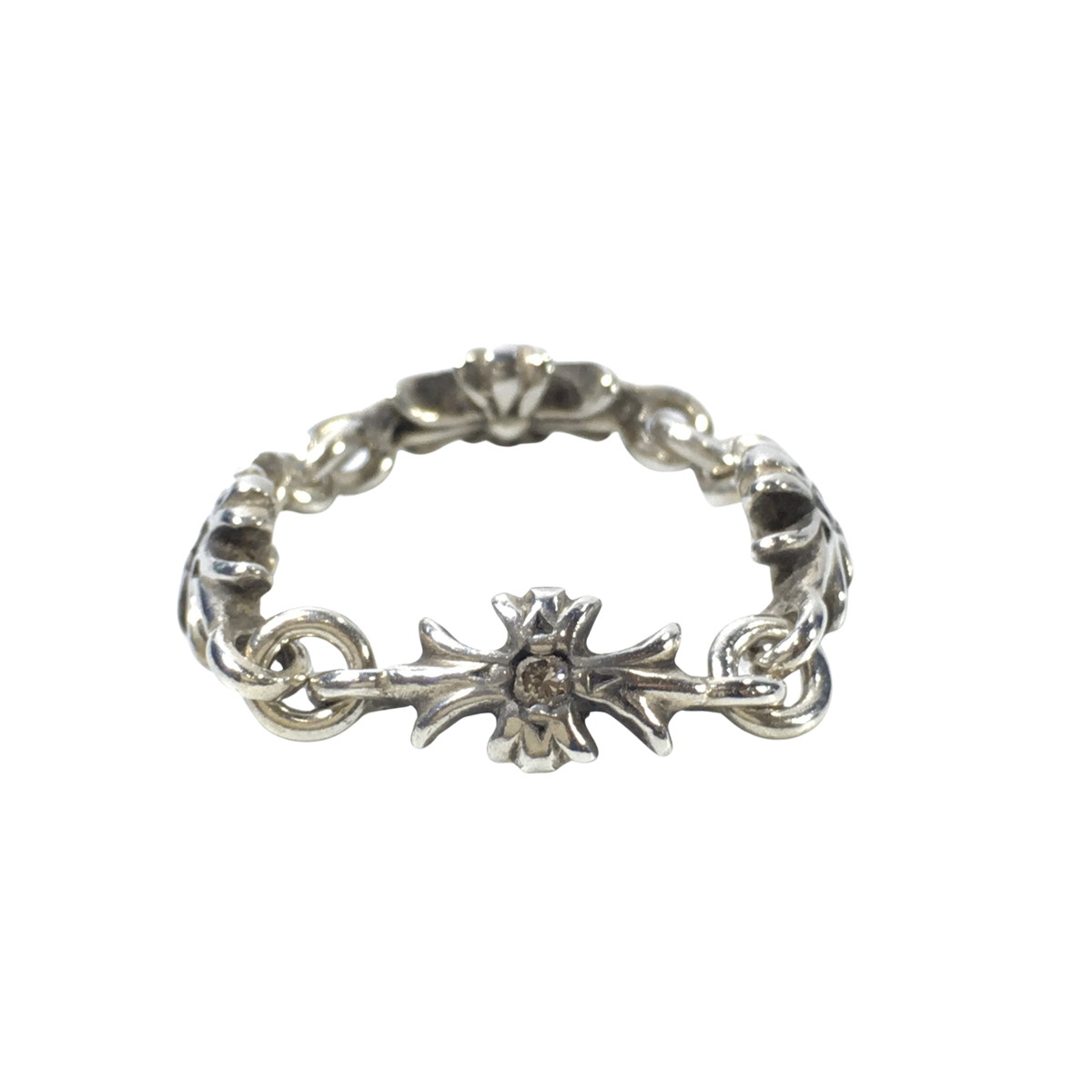 CHROME HEARTS クロムハーツ リング タイニーE CHプラスリング ダイヤ TNY E CH PLS RING TINY PLUS DIA CRS 指輪 4リンク 12.5号の画像
