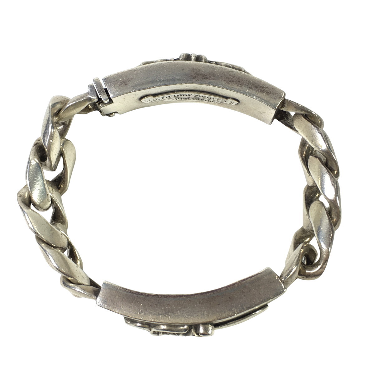 CHROME HEARTS クロムハーツ ブレスレット ダブルIDブレス フローラル クロス ダガー ID DBL FLRL DGGR OLD オールド刻印 1995 の画像