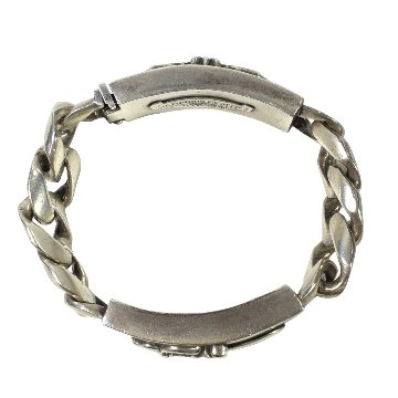 CHROME HEARTS クロムハーツ ブレスレット ダブルIDブレス フローラル クロス ダガー ID DBL FLRL DGGR OLD オールド刻印 1995 の画像