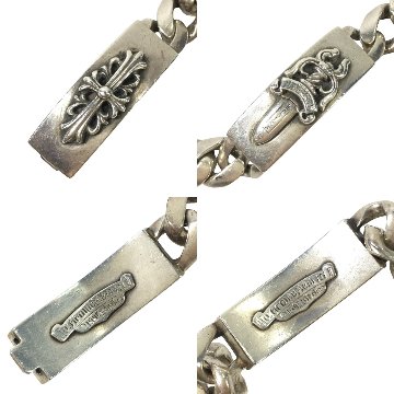 CHROME HEARTS クロムハーツ ブレスレット ダブルIDブレス フローラル クロス ダガー ID DBL FLRL DGGR OLD オールド刻印 1995 の画像