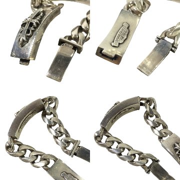 CHROME HEARTS クロムハーツ ブレスレット ダブルIDブレス フローラル クロス ダガー ID DBL FLRL DGGR OLD オールド刻印 1995 の画像