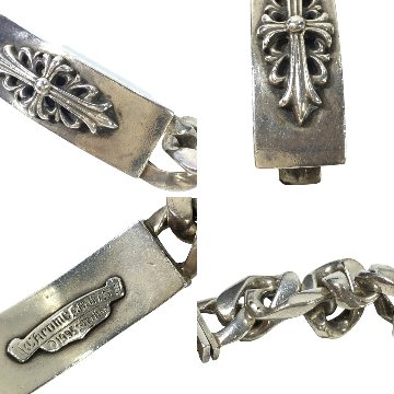 CHROME HEARTS クロムハーツ ブレスレット ダブルIDブレス フローラル クロス ダガー ID DBL FLRL DGGR OLD オールド刻印 1995 の画像