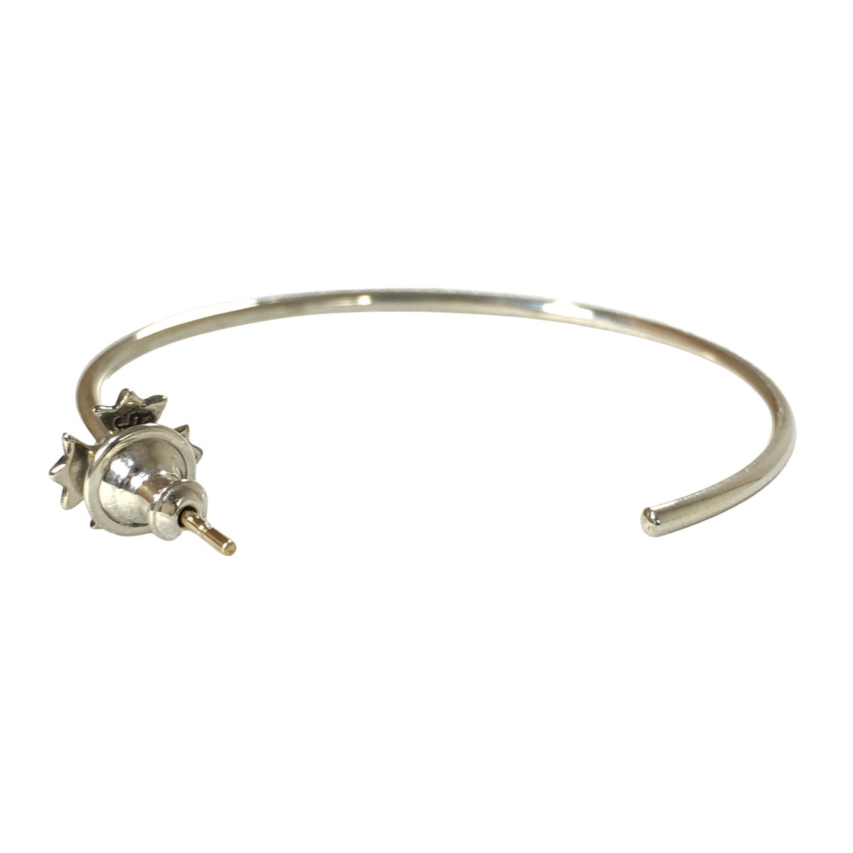 未使用品 CHROME HEARTS クロムハーツ ピアス CHプラス フープ イヤリング HOOP CH PLS CRS PLUS CROSS シルバー K18 の画像