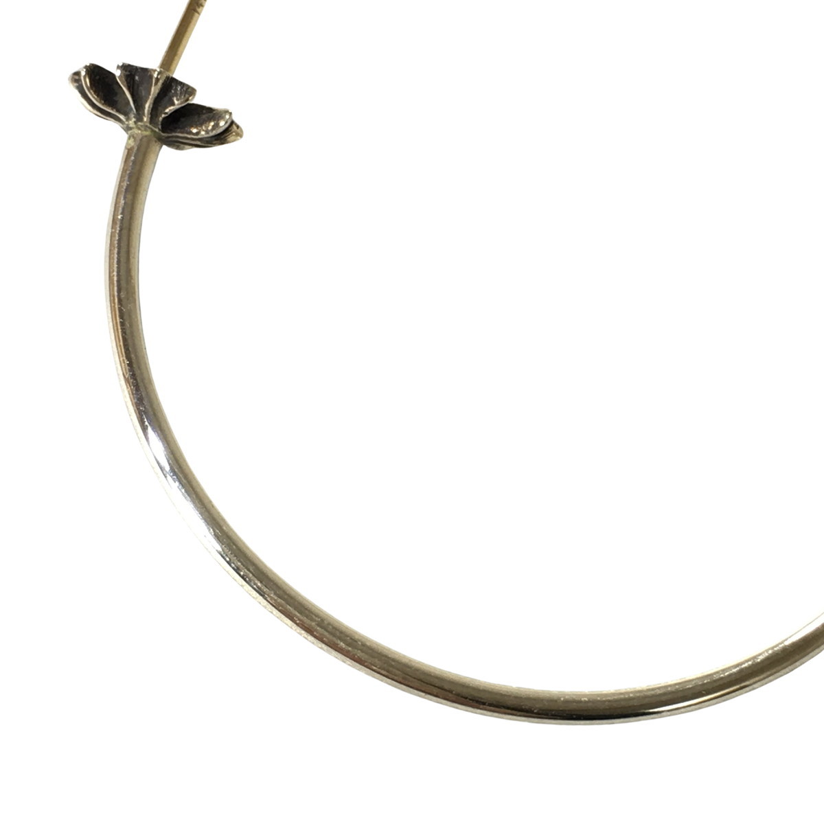 未使用品 CHROME HEARTS クロムハーツ ピアス CHプラス フープ イヤリング HOOP CH PLS CRS PLUS CROSS シルバー K18 の画像
