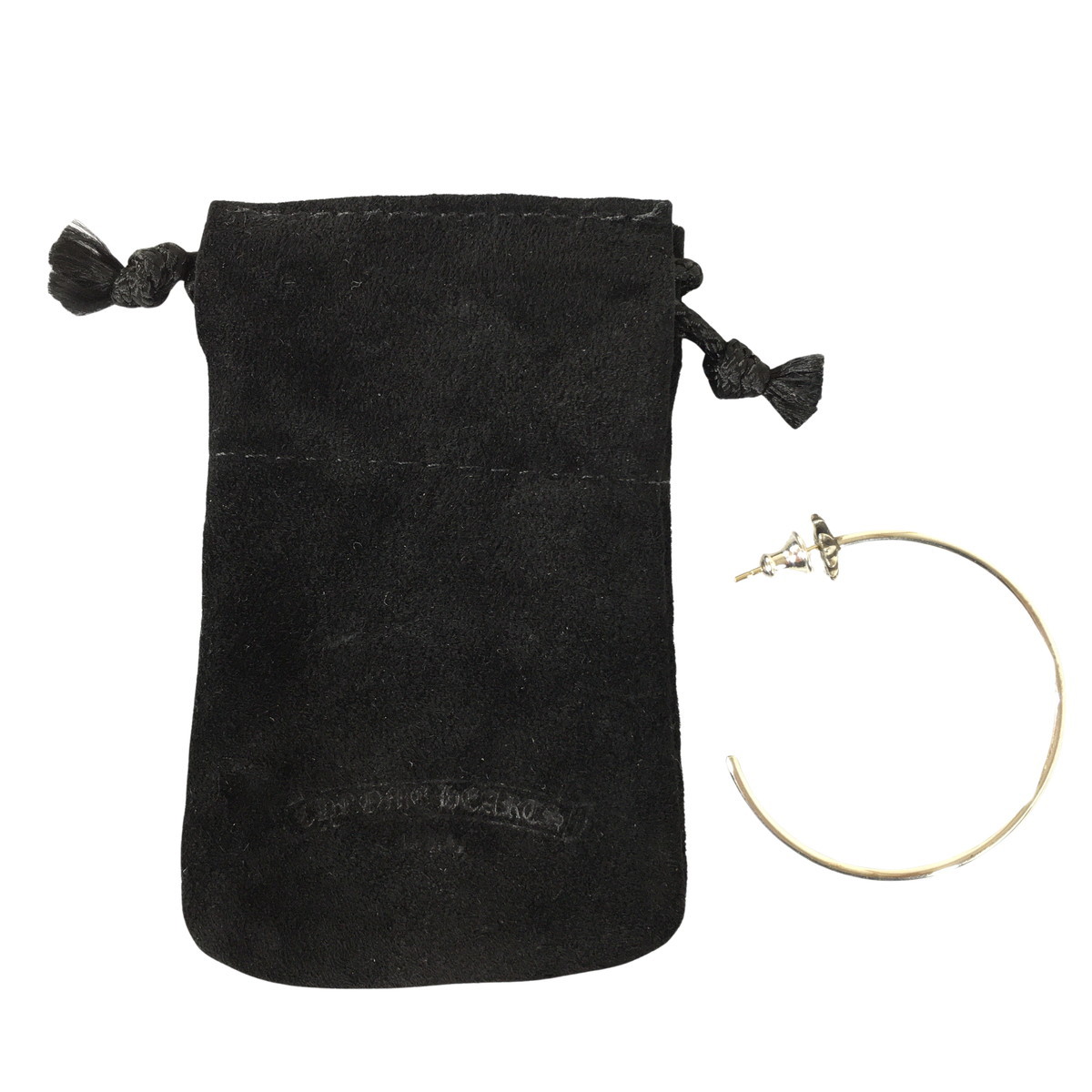 未使用品 CHROME HEARTS クロムハーツ ピアス CHプラス フープ イヤリング HOOP CH PLS CRS PLUS CROSS シルバー K18 の画像
