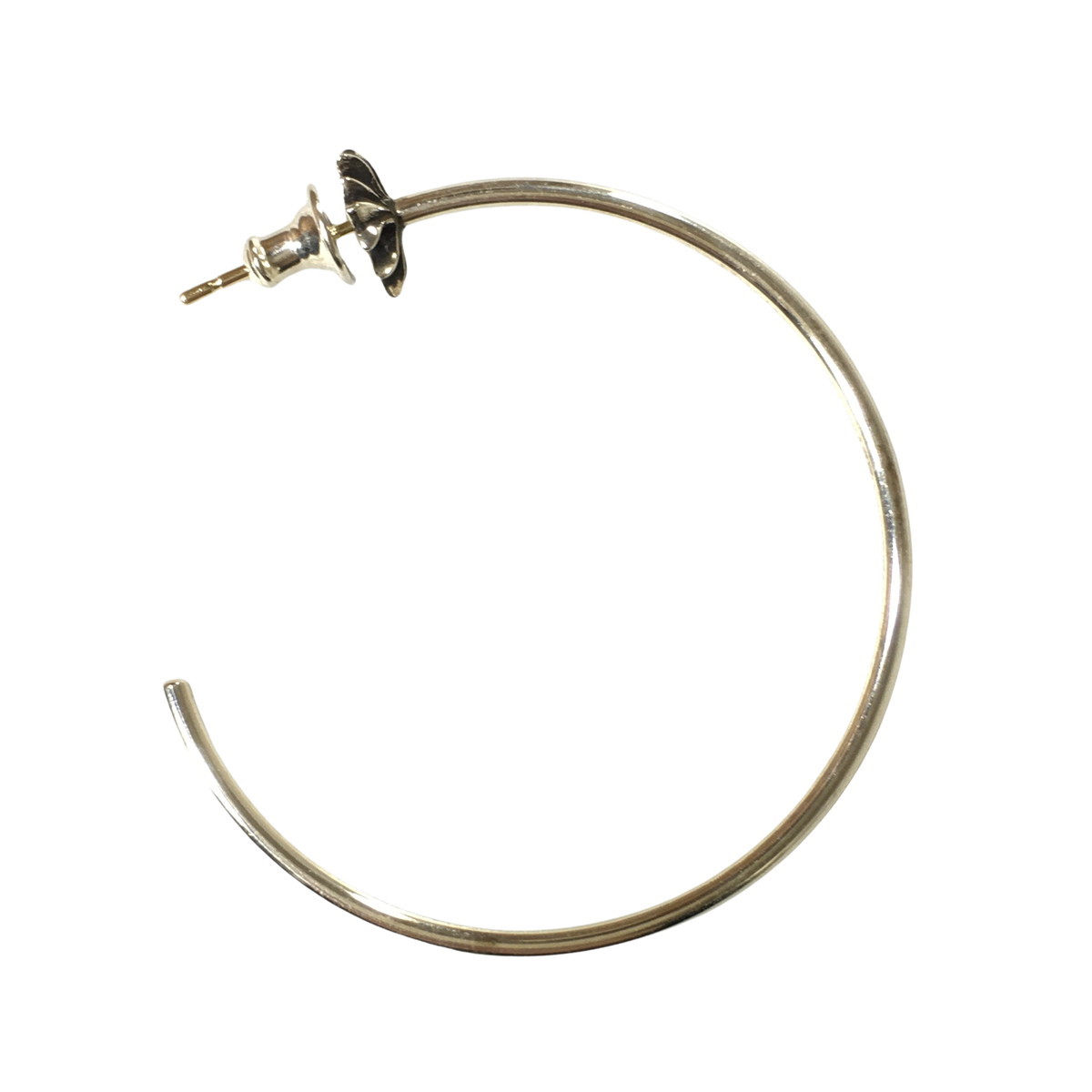 未使用品 CHROME HEARTS クロムハーツ ピアス CHプラス フープ イヤリング HOOP CH PLS CRS PLUS CROSS シルバー K18 の画像