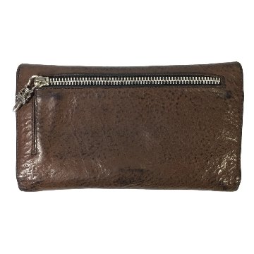 CHROME HEARTS クロムハーツ ウェーブウォレット 原本付 レザーウォレット ハートボタン 長財布 WALLET WAVE HEART HRT BLL 茶 　の画像
