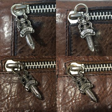 CHROME HEARTS クロムハーツ ウェーブウォレット 原本付 レザーウォレット ハートボタン 長財布 WALLET WAVE HEART HRT BLL 茶 　の画像