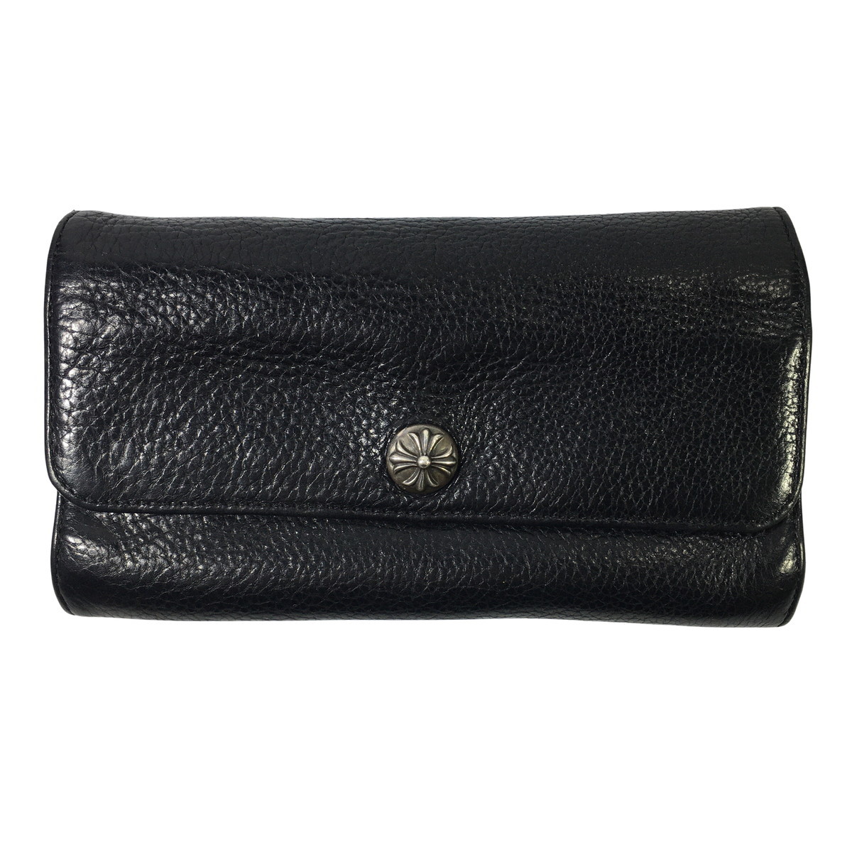CHROME HEARTS クロムハーツ JUDY ジュディ ウォレット クロスボタン シルバー レザー ロング 長財布 原本付属 の画像