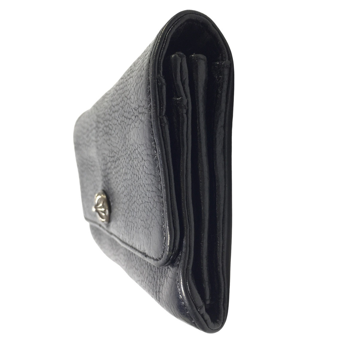 CHROME HEARTS クロムハーツ JUDY ジュディ ウォレット クロスボタン シルバー レザー ロング 長財布 原本付属 の画像