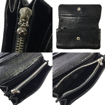 CHROME HEARTS クロムハーツ JUDY ジュディ ウォレット クロスボタン シルバー レザー ロング 長財布 原本付属 の画像