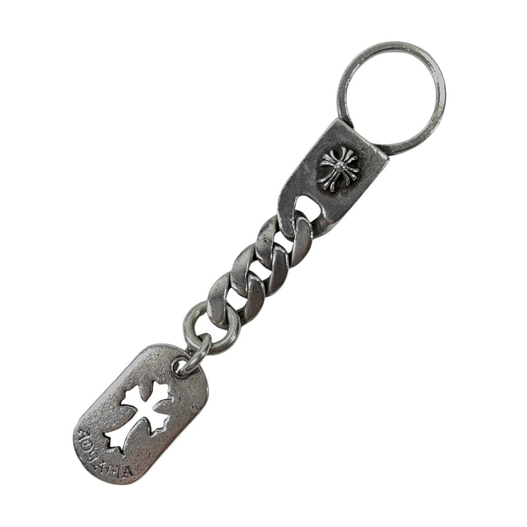 CHROME HEARTS クロムハーツ 青山限定 カットアウトクロス ドッグタグ キーリング チェーン キーホルダー の画像