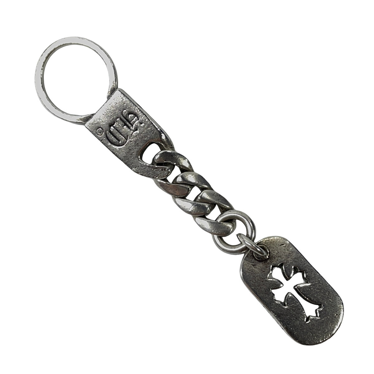 CHROME HEARTS クロムハーツ 青山限定 カットアウトクロス ドッグタグ キーリング チェーン キーホルダー の画像