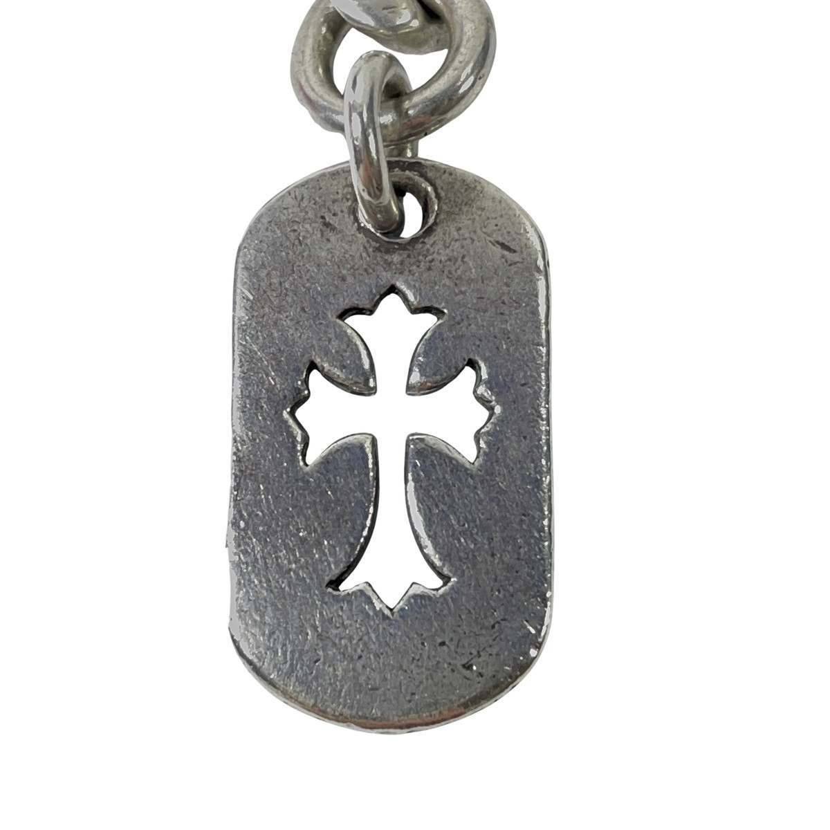 CHROME HEARTS クロムハーツ 青山限定 カットアウトクロス ドッグタグ キーリング チェーン キーホルダー の画像