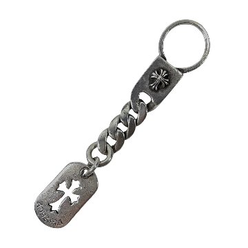 CHROME HEARTS クロムハーツ 青山限定 カットアウトクロス ドッグタグ キーリング チェーン キーホルダー の画像