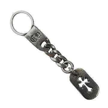 CHROME HEARTS クロムハーツ 青山限定 カットアウトクロス ドッグタグ キーリング チェーン キーホルダー の画像