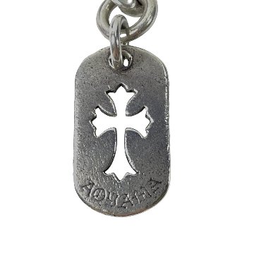 CHROME HEARTS クロムハーツ 青山限定 カットアウトクロス ドッグタグ キーリング チェーン キーホルダー の画像