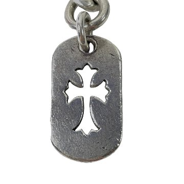 CHROME HEARTS クロムハーツ 青山限定 カットアウトクロス ドッグタグ キーリング チェーン キーホルダー の画像