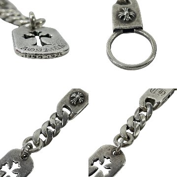 CHROME HEARTS クロムハーツ 青山限定 カットアウトクロス ドッグタグ キーリング チェーン キーホルダー の画像