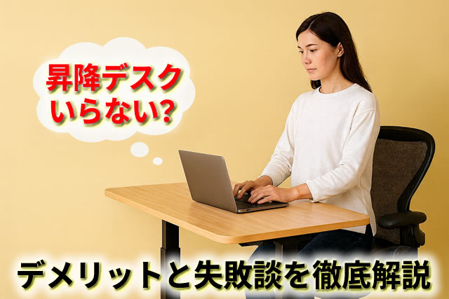 【後悔する前に】昇降式デスクはいらない？デメリットと失敗談を徹底解説