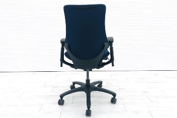 イトーキ エフチェア 中古オフィスチェア クッション 可動肘 事務椅子 ITOKI 中古オフィス家具 KF-330GS-T1B2 ネイビーブルー画像