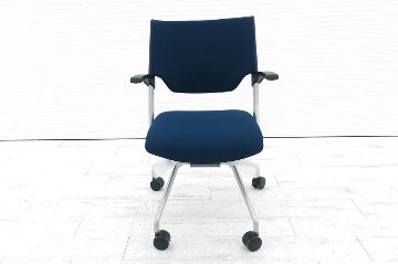 イトーキ レクシブシリーズ 中古 未使用品 ミーティングチェア 会議椅子 パイプ椅子 ネスタブルタイプ 中古オフィス家具 KLC-825GP-Z5B2画像