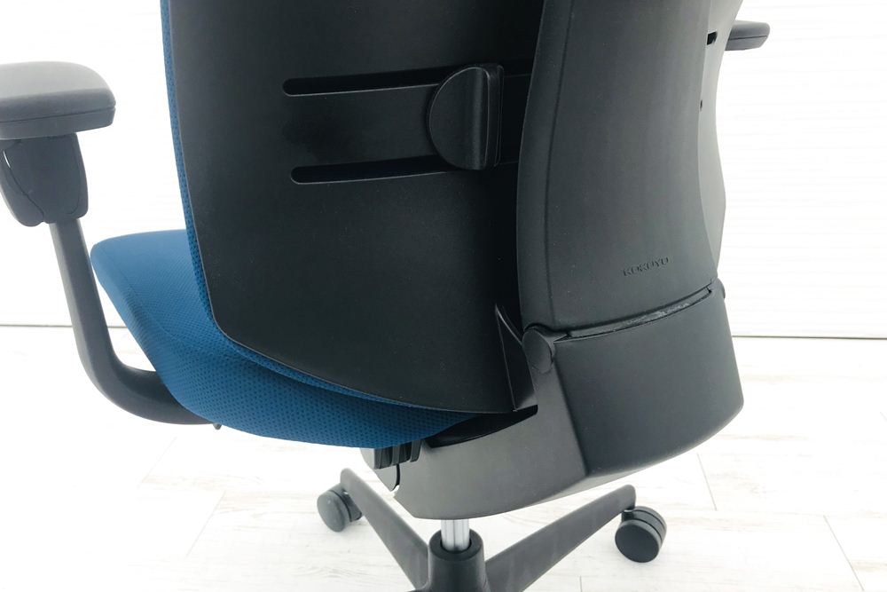 コクヨ ウィザードチェア 中古チェア KOKUYO クッション 固定肘 中古事務椅子 中古オフィス家具 ハンガー付 CRS-G1820 ターコイズ画像