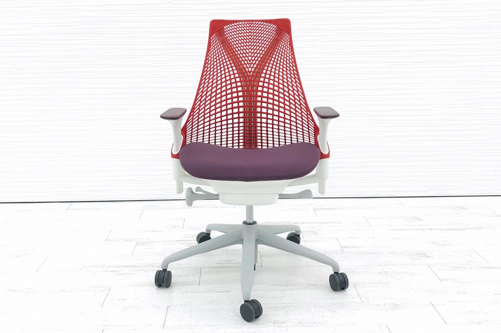 ハーマンミラー セイルチェア 中古 レッド パープル SAYL Chairs デザインチェア 中古オフィス家具画像