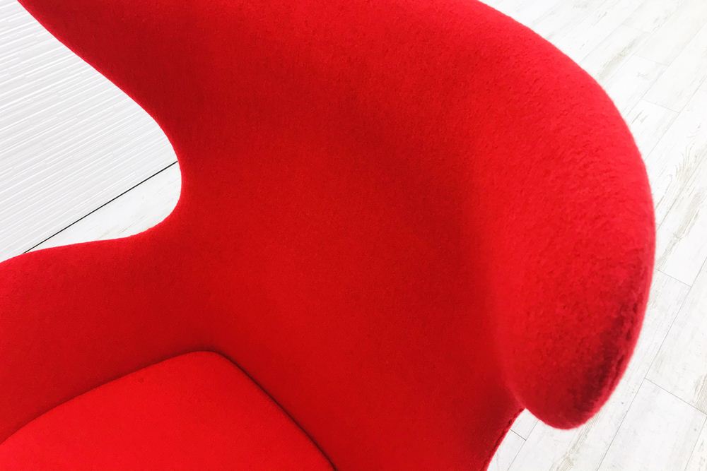 アルネヤコブセン エッグチェア Egg chair リプロダクト品 Arne Jacobsen デザインチェア 中古オフィス家具 レッド画像