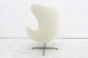 アルネヤコブセン エッグチェア Egg chair リプロダクト品 Arne Jacobsen デザインチェア 中古オフィス家具 ホワイト画像