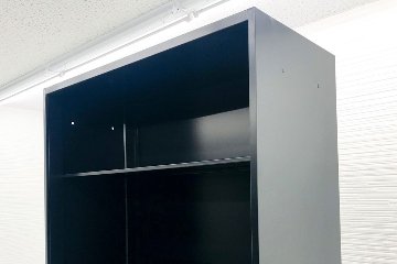 コクヨ エディア キャビネット オープン書庫 中古オフィス家具 オープン棚型 収納家具 BWUH-K89E6C ブラック画像