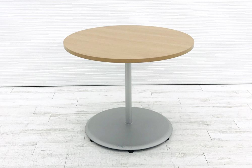 オカムラ アルトカフェ ミーティングテーブル 丸テーブル 会議机 カフェテーブル W900 中古オフィス家具 MS52AA-MK38画像