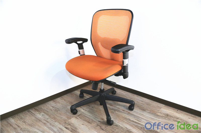 グラーゼチェア 中古 プラス オフィスチェア GRAZE グラーゼ 肘付 座クッション オレンジ KC-N60ML PLUS 中古オフィス家具画像