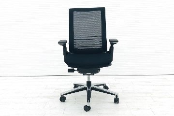 コクヨ インスパインチェア 2019年製 INSPINE 中古チェア KOKUYO クッション 可動肘 中古事務椅子 中古オフィス家具 CRS-G2502E6 ブラック画像