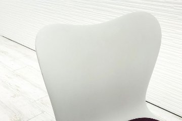 ウチダ ミーティングチェア 中古オフィスチェア パイプ椅子 内田洋行 バーガンディ 中古オフィス家具ML-300画像