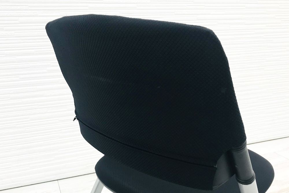 オカムラ リータチェア 【4脚セット】 LITA ミーティングチェア スタッキングチェア 会議椅子 パイプ椅子 H161ZC 0038 ブラック画像