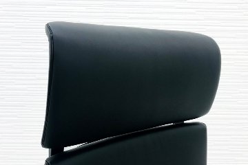 オカムラ デュークチェア 2014年製 エクストラハイバック デューク 高機能チェア 中古オフィス家具 革 ブラック CZ87ZX-P676画像