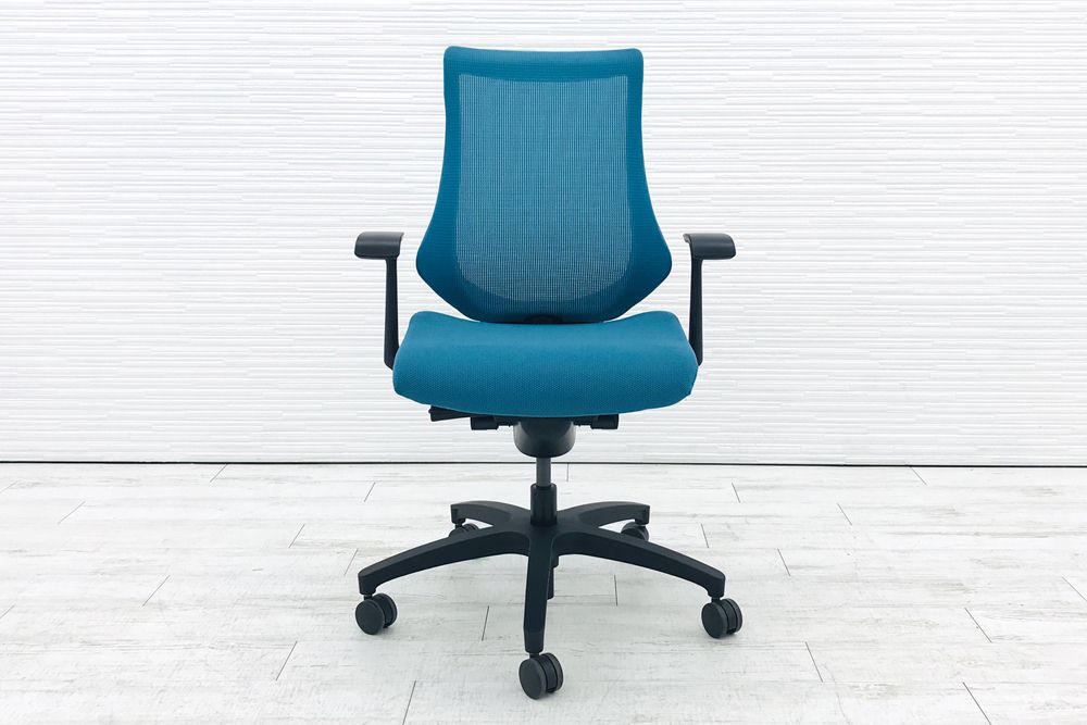 イトーキ エフチェア 2018年製 中古オフィスチェア クッション 固定肘 事務椅子 ITOKI 中古オフィス家具 KG-170JB-T1A3画像
