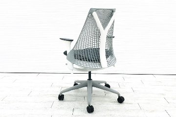 ハーマンミラー セイルチェア 中古 前傾チルト 可動肘 SAYL Chairs デザインチェア 中古オフィス家具 グレー画像