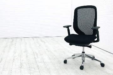 オカムラ シルフィーチェア 中古 2015年製 オフィスチェア ハイバック メッシュ 可動肘 事務椅子 中古チェア 中古オフィス家具 ブラック画像
