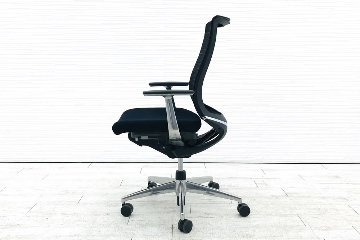 コクヨ ベゼルチェア 中古 2017年製 クッション Bezel テクスチャードメッシュ 固定肘 KOKUYO 中古オフィス家具画像